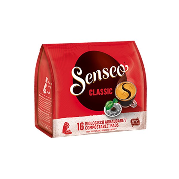 Kaffeepads Senseo® Klassisch / Classic - 16 biologisch abbaubare Pads - MHD: 15.08.2022