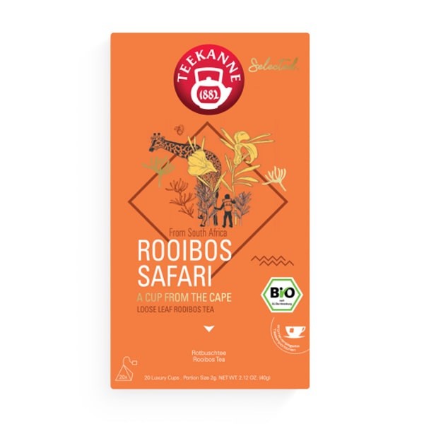 Teekanne Selected Rooibos Safari Luxury Cup - 20 x 2 g - MHD: 30.04.2022