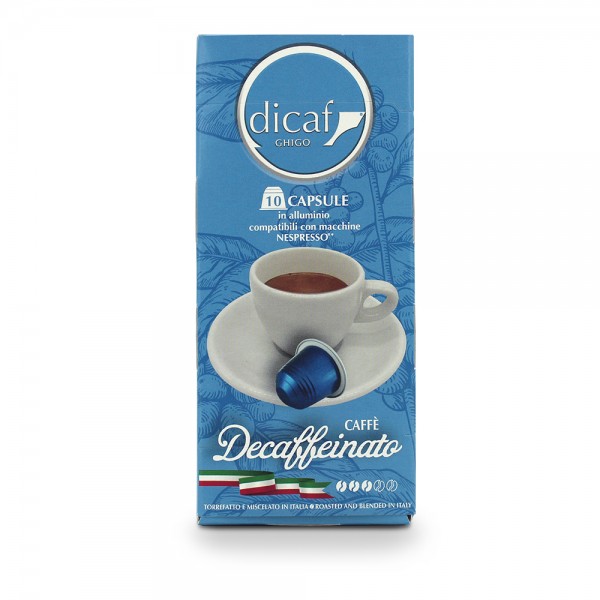 dicaf GHIGO - CAFFÈ DECAFFEINATO - 10 Kompatible Kapseln Nespresso ®*