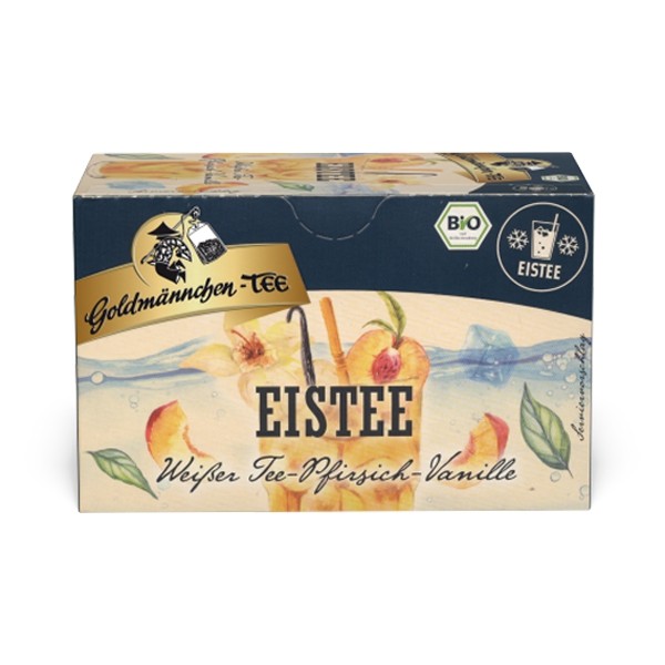 Goldmännchen Tee EISTEE Weißer Tee Pfirsich-Vanille - 20 Tassenbeutel