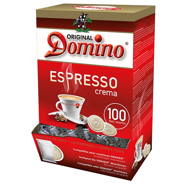 Domino® Kaffeepads ESPRESSO CREMA - 100 Pads in Displaybox