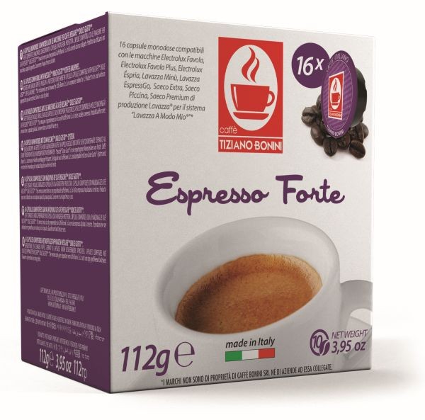 Caffè Bonini FORTE - 16 Kompatible Kapseln Lavazza A Modo Mio ®* - MHD: 02.02.2020