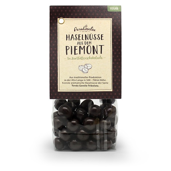 Haselnüsse aus dem Piemont in Zartbitterschokolade - 100 g - MHD: 30.04.2023