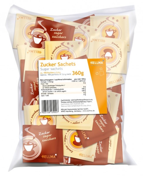 Hellma Zucker-Sachets im Beutel 100 x 3,6 g