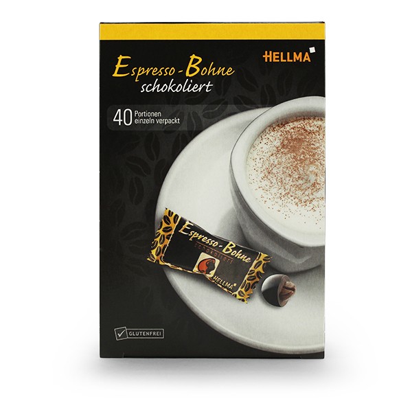 Hellma Espressobohnen in Zartbitterschokolade - 40 Stück