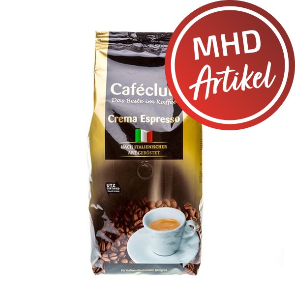 Caféclub Kaffeebohnen Crema Espresso 1000g - MHD: 11.01.2023