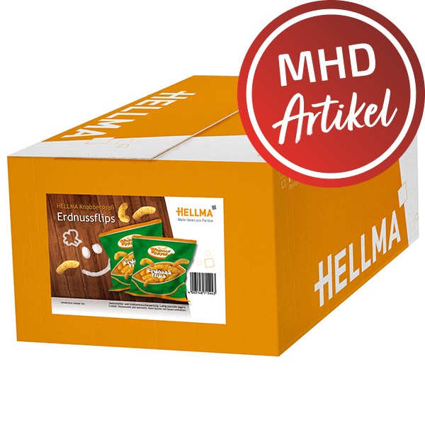 Hellma Knabberspaß Erdnussflips 80 x 8 g - MHD: 15.09.2022