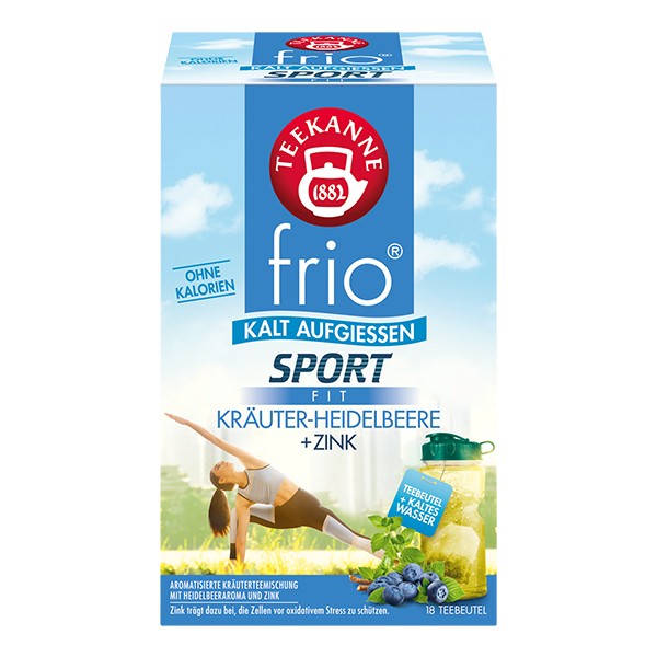 Teekanne FRIO Sport Fit Kräuter-Heidelbeer + Zink 18 Beutel