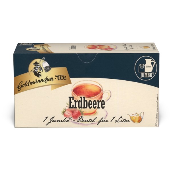 Goldmännchen Tee Erdbeer-Sahne - 20 JUMBO-Beutel - MHD: 30.09.2022