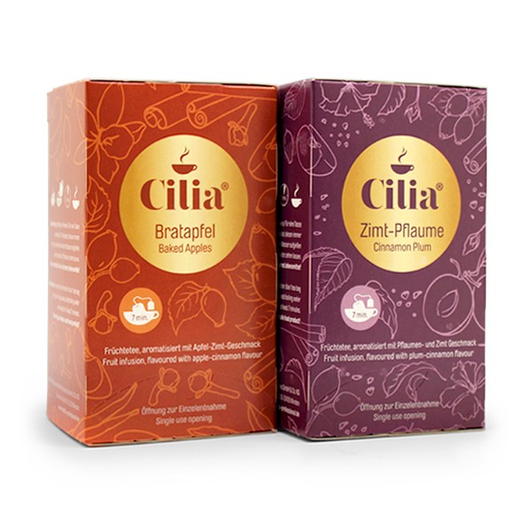 Cilia ® Tee - Mini-Winter-Tee-Set BRATAPFEL / ZIMT PFLAUME