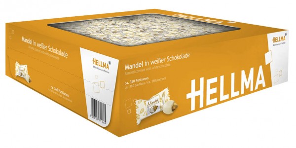 Hellma Mandel in weißer Schokolade ca. 380 Stück - MHD 31.05.2022