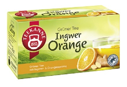Teekanne Grüner Tee aromatisiert - Ingwer Orange RFA - 20 Teebeutel à 1,8 g