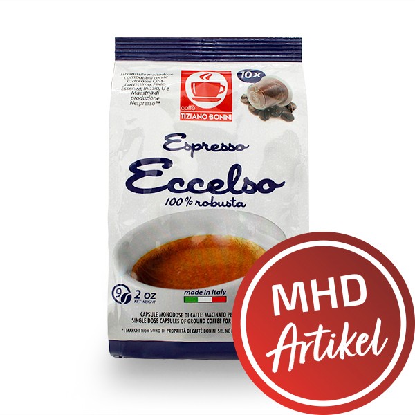 Caffè Bonini ECCELSO - 10 Kompatible Kapseln Nespresso ®* - MHD: 16.10.2021 (Softpack)