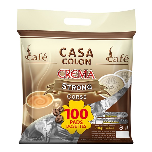 Casa Colon® Kaffeepads STRONG - 100 Pads im Megabeutel
