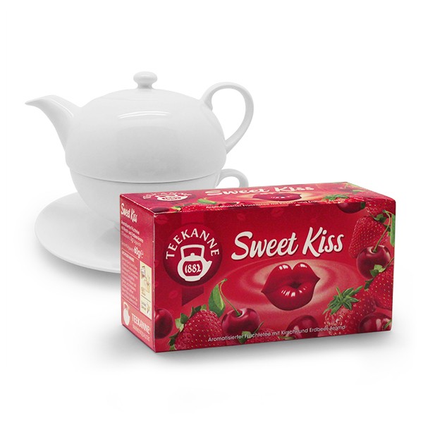 Teekanne Tea for One-Set + Sweet Kiss - 20 Beutel à 3 g