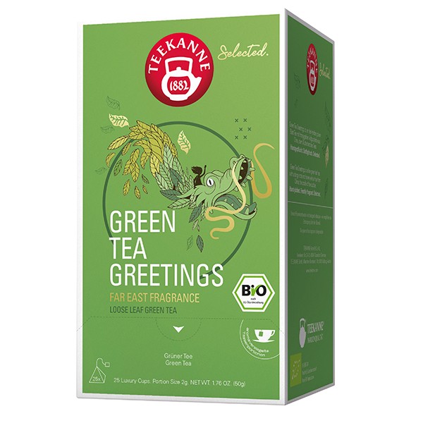 Teekanne Selected Green Tea Greetings Luxury Cup - 25 x 2 g - NEUE VERPACKUNGSGRÖSSE