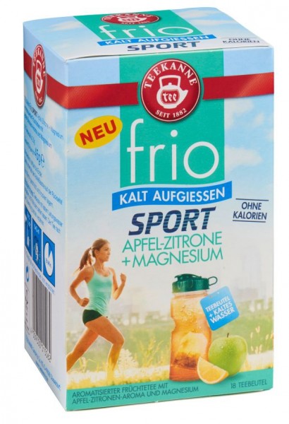 Teekanne FRIO Sport Aktiv Apfel-Zitrone + Magnesium 18 Beutel - MHD: 31.03.2022