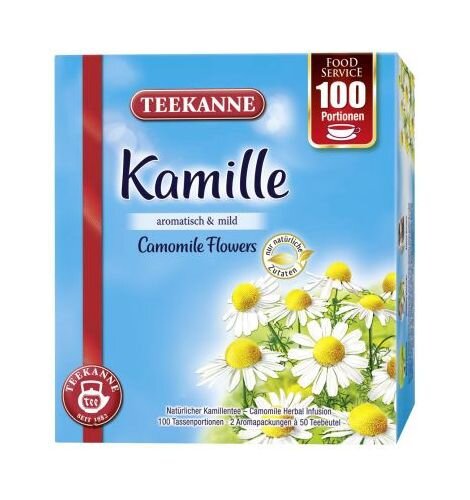 Teekanne Kamille 100 Beutel - Tassenportion