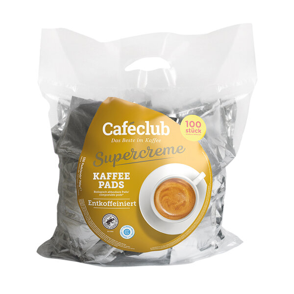 Kaffeepads Caféclub Megabeutel ENTKOFFEINIERT - MHD: 26.06.2026 !! (100 Pads)