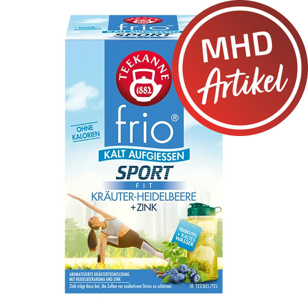 Teekanne FRIO Sport Fit Kräuter-Heidelbeer + Zink - MHD: 31.07.2024 ! (18 Beutel)