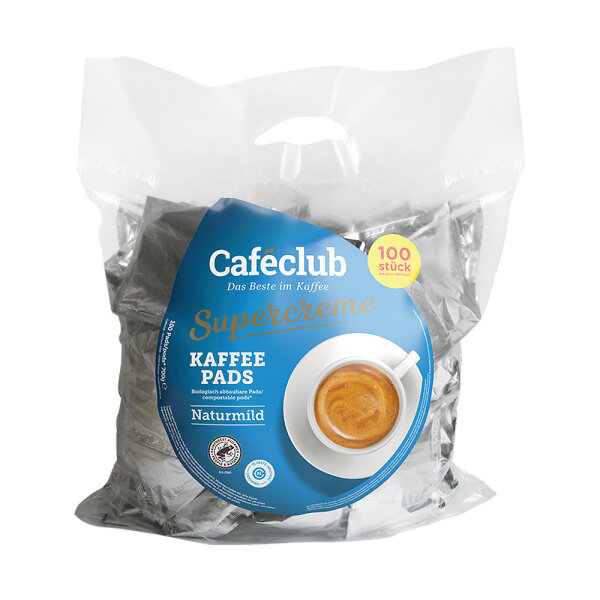 Caféclub Kaffeepads NATURMILD - MHD: 22.10.2026 !! (100 Pads im Megabeutel)