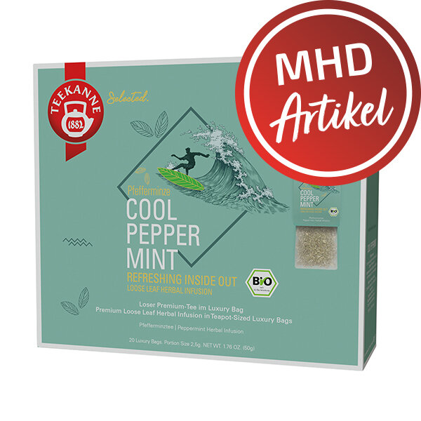 Teekanne Selected Cool Peppermint Luxury Bag - MHD: 31.08.2025 !! (20 Kannenportionen à 2,5 g)